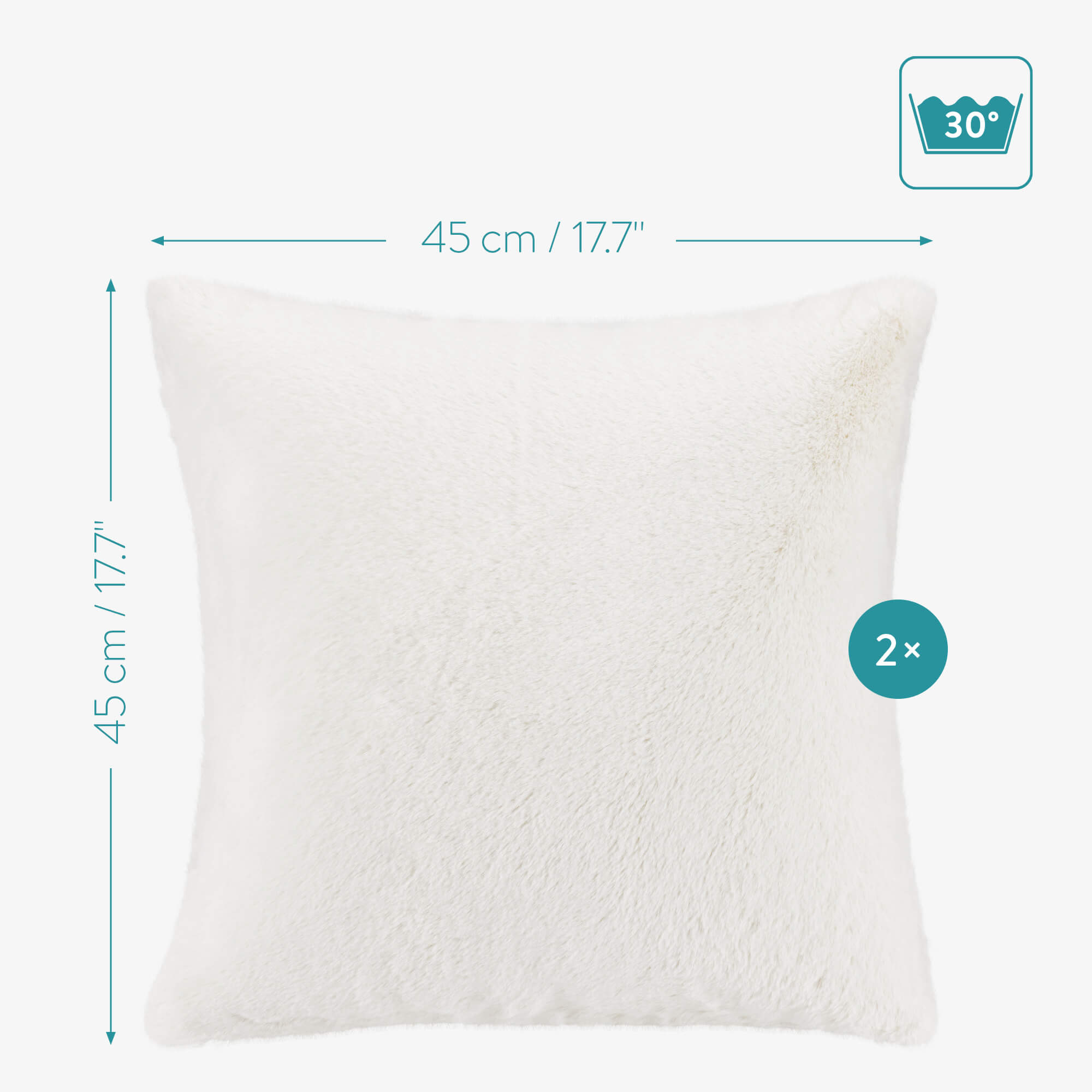 Navaris Σετ με 2 Γούνινα Καλύμματα Μαξιλαριών - Beige - 55427.02.16