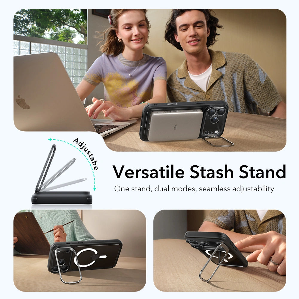 ESR iPhone 17 Pro Max - Classic Hybrid Kickstand MagSafe - Σκληρή Θήκη με Πλαίσιο Σιλικόνης και MagSafe - Διάφανη / Black