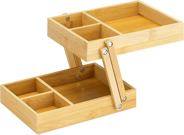 Navaris Κουτί Αποθήκευσης 2 Επιπέδων από Μπαμπού - Brown - 58102.01