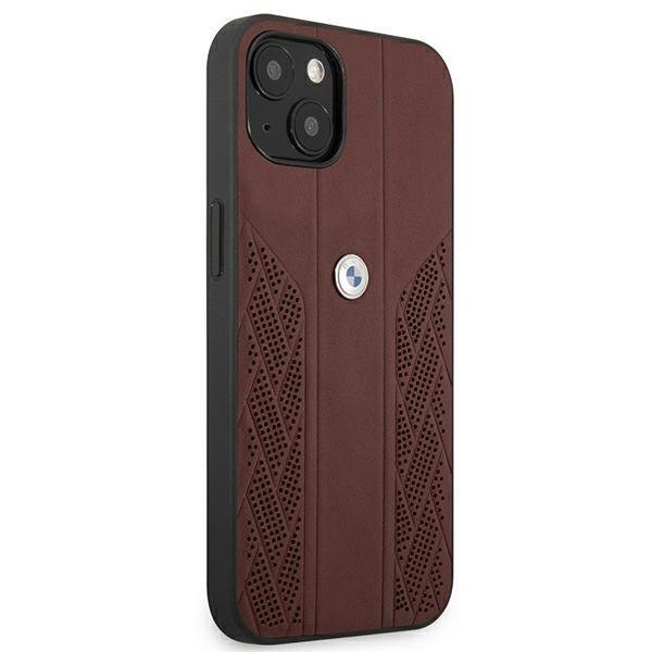 BMW iPhone 13 Curve Perforate Σκληρή Θήκη με Πλαίσιο Σιλικόνης - Red