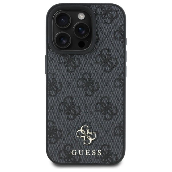Guess iPhone 16 Pro - 4G Small Classic - MagSafe Θήκη με Επένδυση Συνθετικού Δέρματος - Black - GUHMP16LP4SM4MK