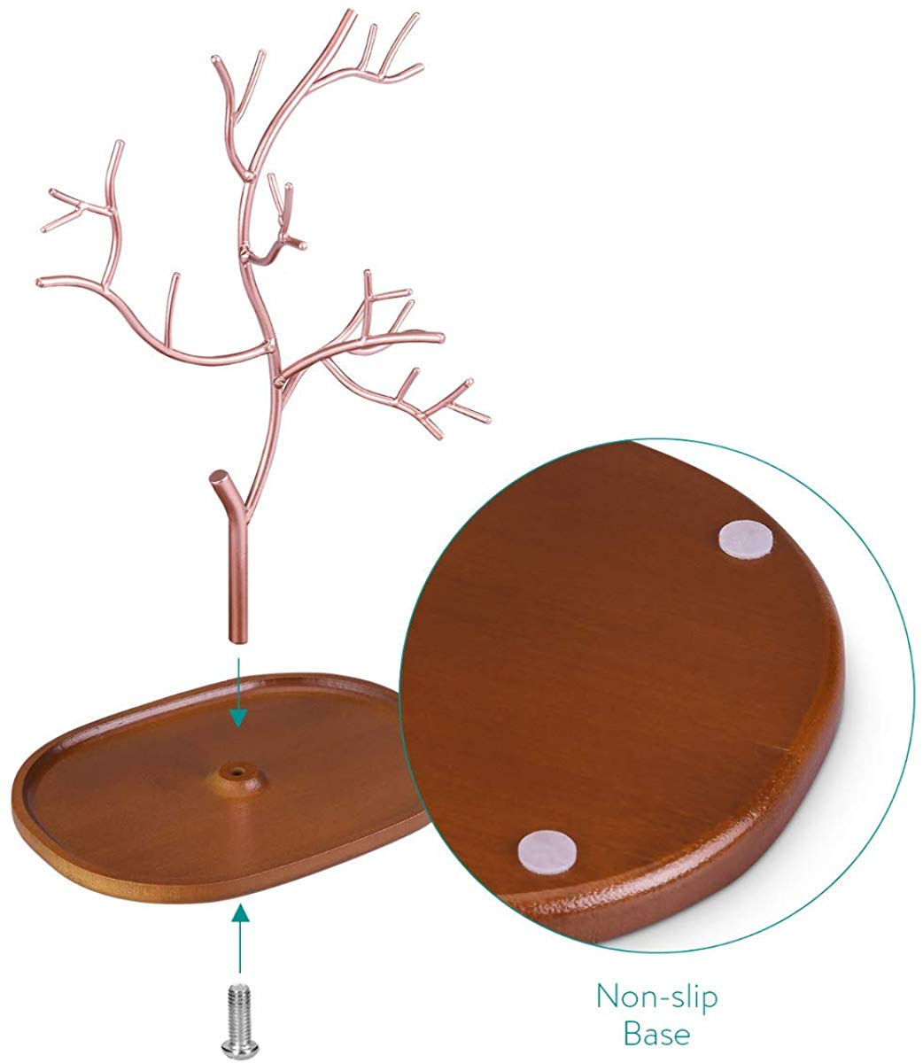 Navaris Stand Κοσμημάτων από Μέταλλο και Ξύλο - Design Tree - Rose Gold / Bronze - 45615.81