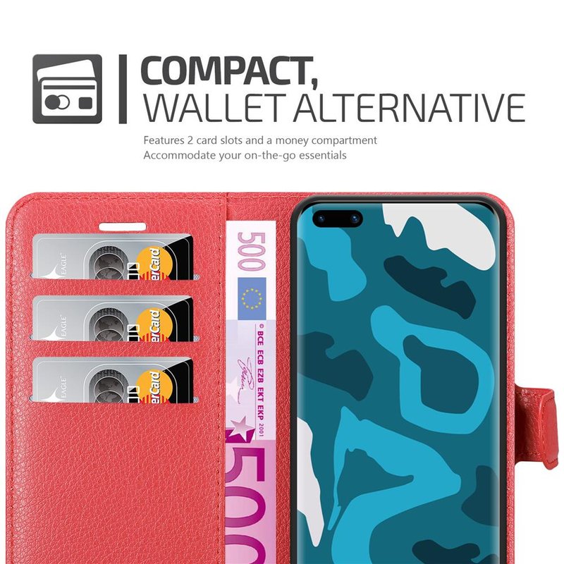 Cadorabo Huawei P40 Θήκη Πορτοφόλι Stand από Δερματίνη - Red
