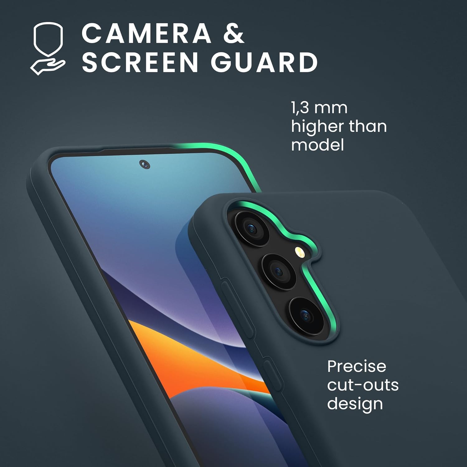 KW Samsung Galaxy A55 5G Θήκη Σιλικόνης Rubberized TPU - Dark Slate