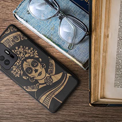 KW Xiaomi 11T / 11T Pro Θήκη από Φυσικό Ξύλο - Design Mexican Skull - Light Brown / Black - 56795.03