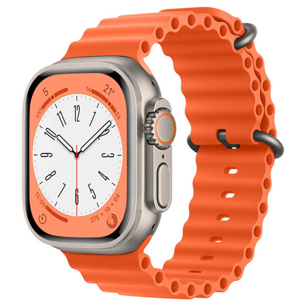 Techsuit Λουράκι Apple Watch 2/3/4/5/6/7/8/9/10/11 - SE (1/2/3) - 38/40/41/42mm Watchband W038 Σιλικόνης - Orange