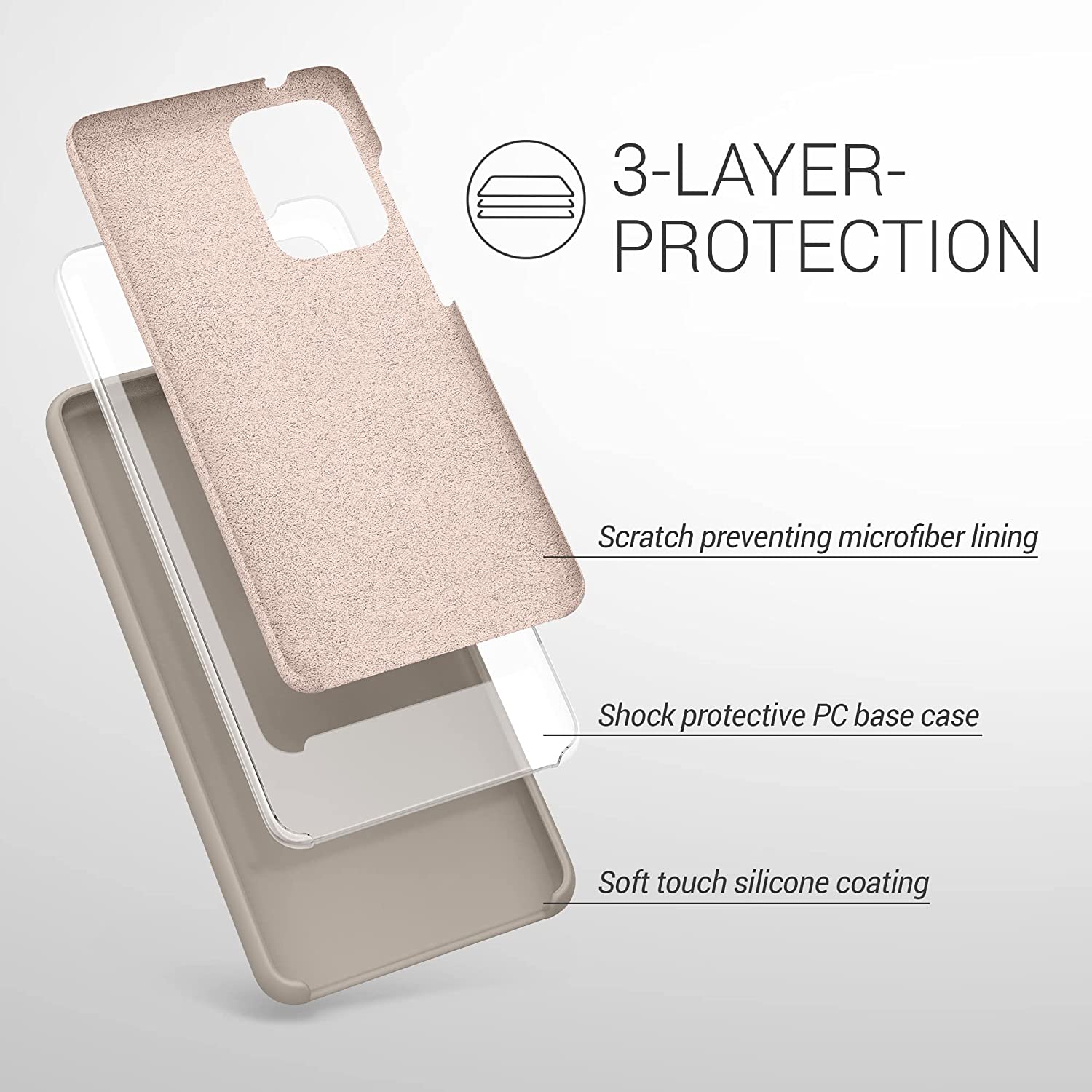 KW Samsung Galaxy A52 / A52 5G / A52s 5G Θήκη Σιλικόνης Rubber TPU - Taupe - 54347.43