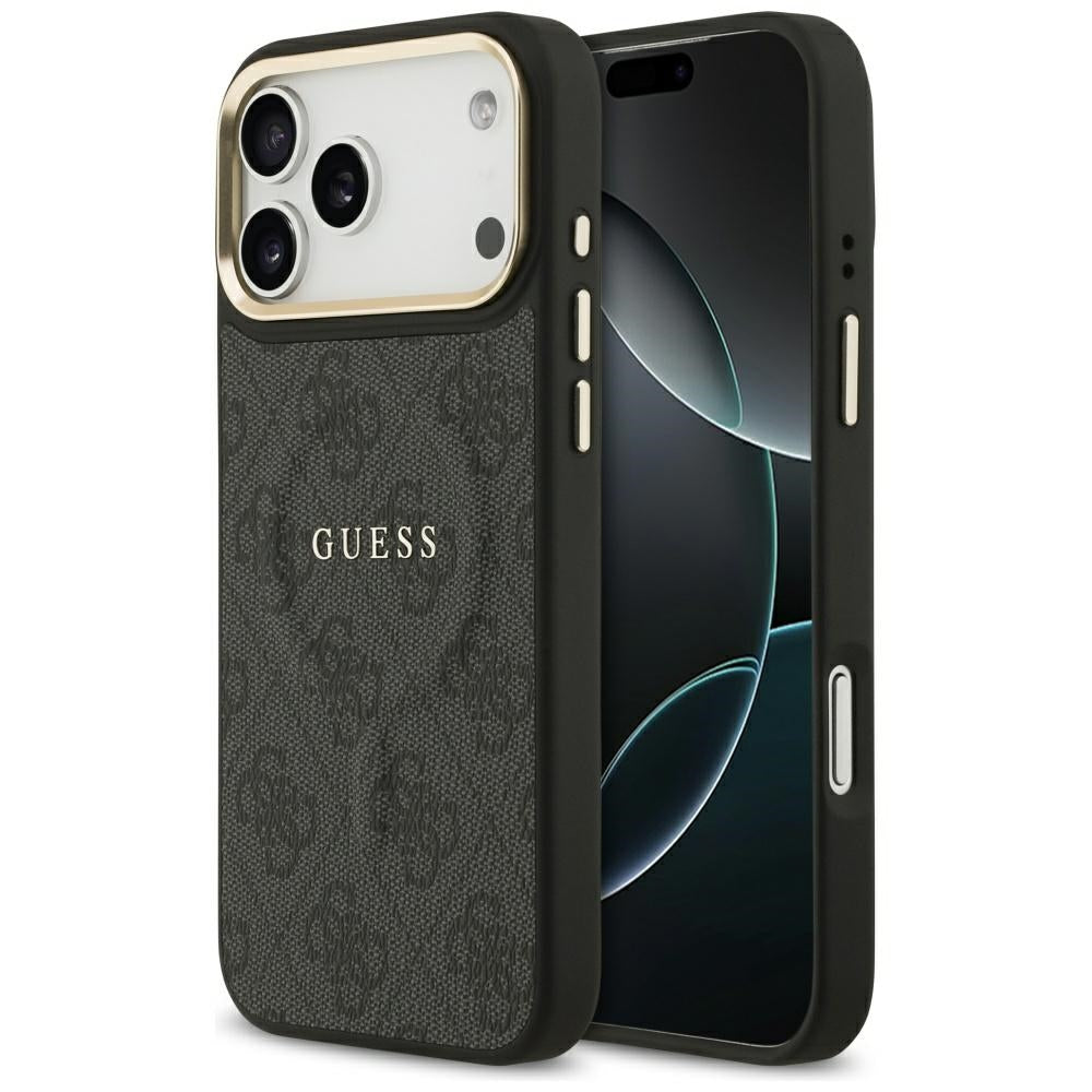 Guess iPhone 17 Pro Max - 4G PU Classic Logo MagSafe - Σκληρή Θήκη με Πλαίσιο Σιλικόνης και Επένδυση Οικολογικού Δέρματος - Black - GUHMP17XP4MSEGCK