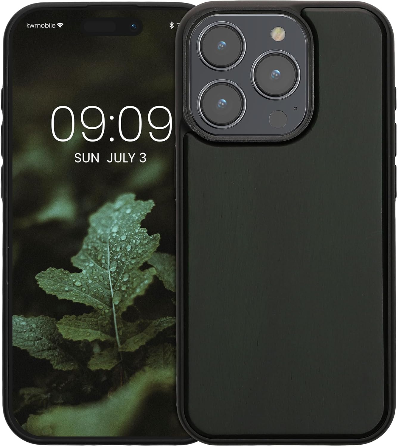 KW iPhone 15 Pro Θήκη από Φυσικό Ξύλο - Dark Green