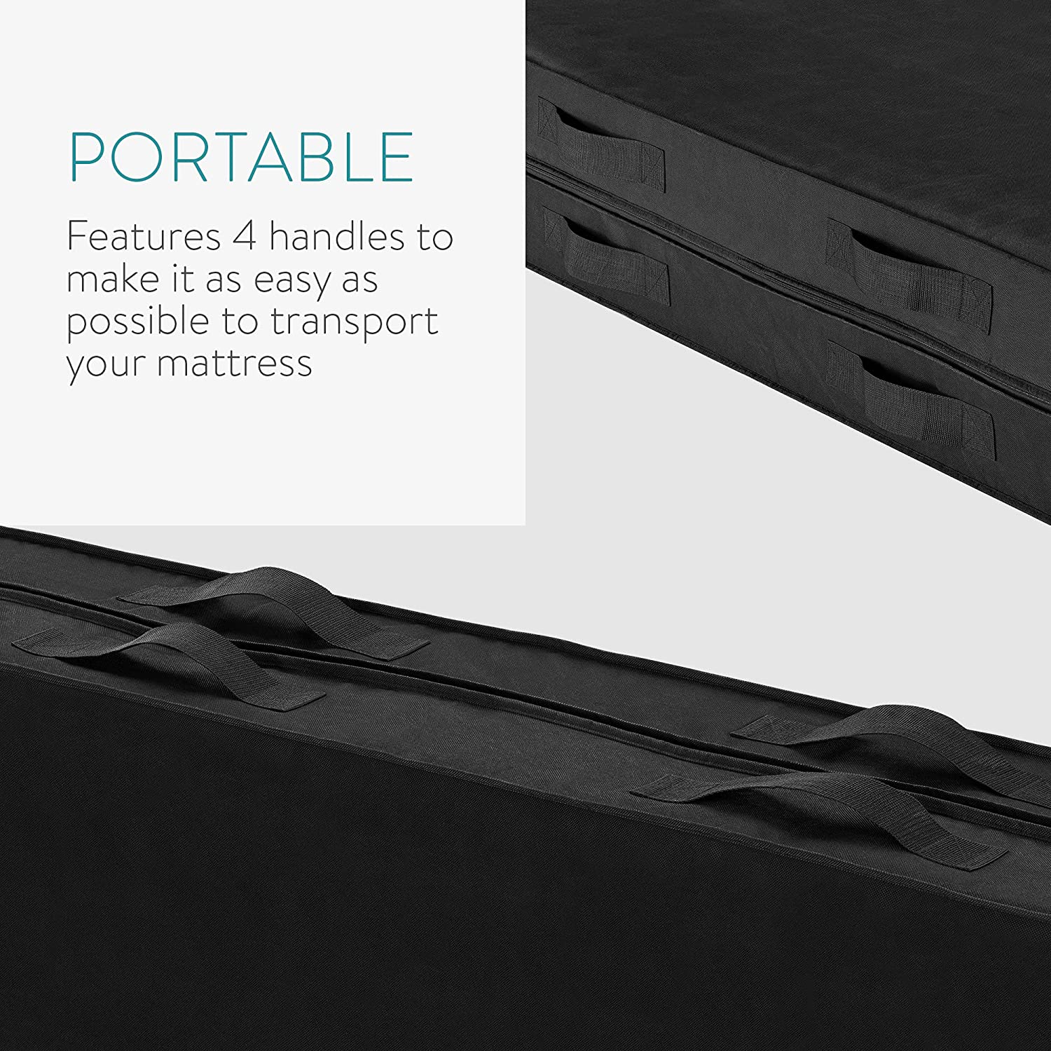 Navaris Θήκη Αποθήκευσης Στρώματος - 100 x 200 x 25 cm - Black - 54151.03