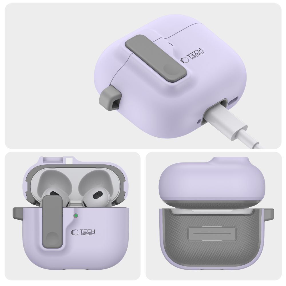 Tech-Protect AirPods 4 Θήκη από Σκληρό Πλαστικό - Slim Hook - Lavender