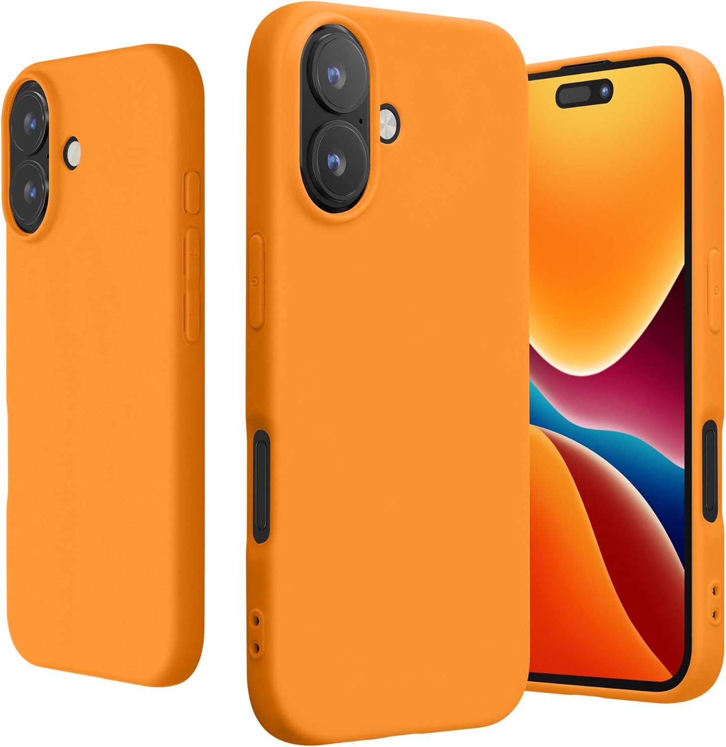KW iPhone 16 Λεπτή Θήκη Σιλικόνης TPU - Fruity Orange