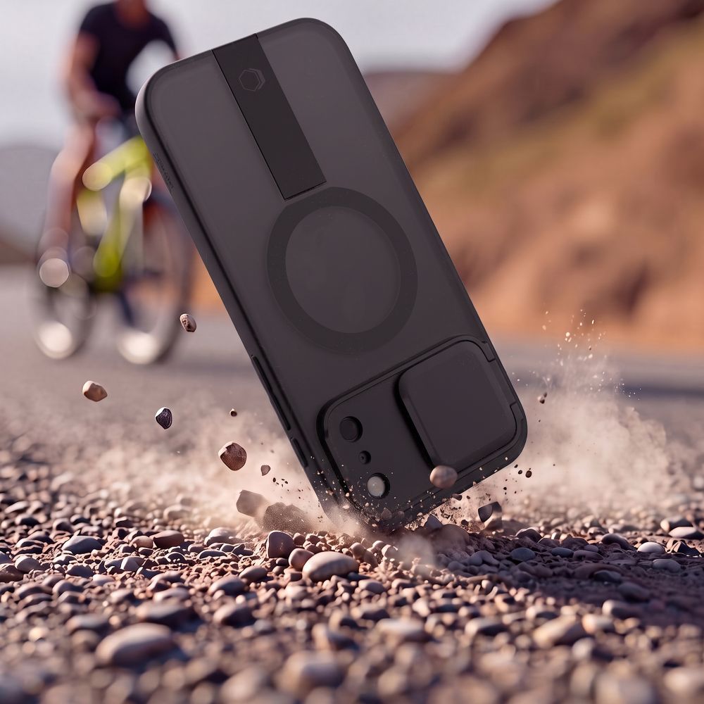 Tech-Protect iPhone 18 Pro / iPhone 17 Pro - Σκληρή Θήκη MagSafe με Ανοιγόμενο Κάλυμμα Κάμερας και Stand - Kevlar Aura MagSafe - Matte Black