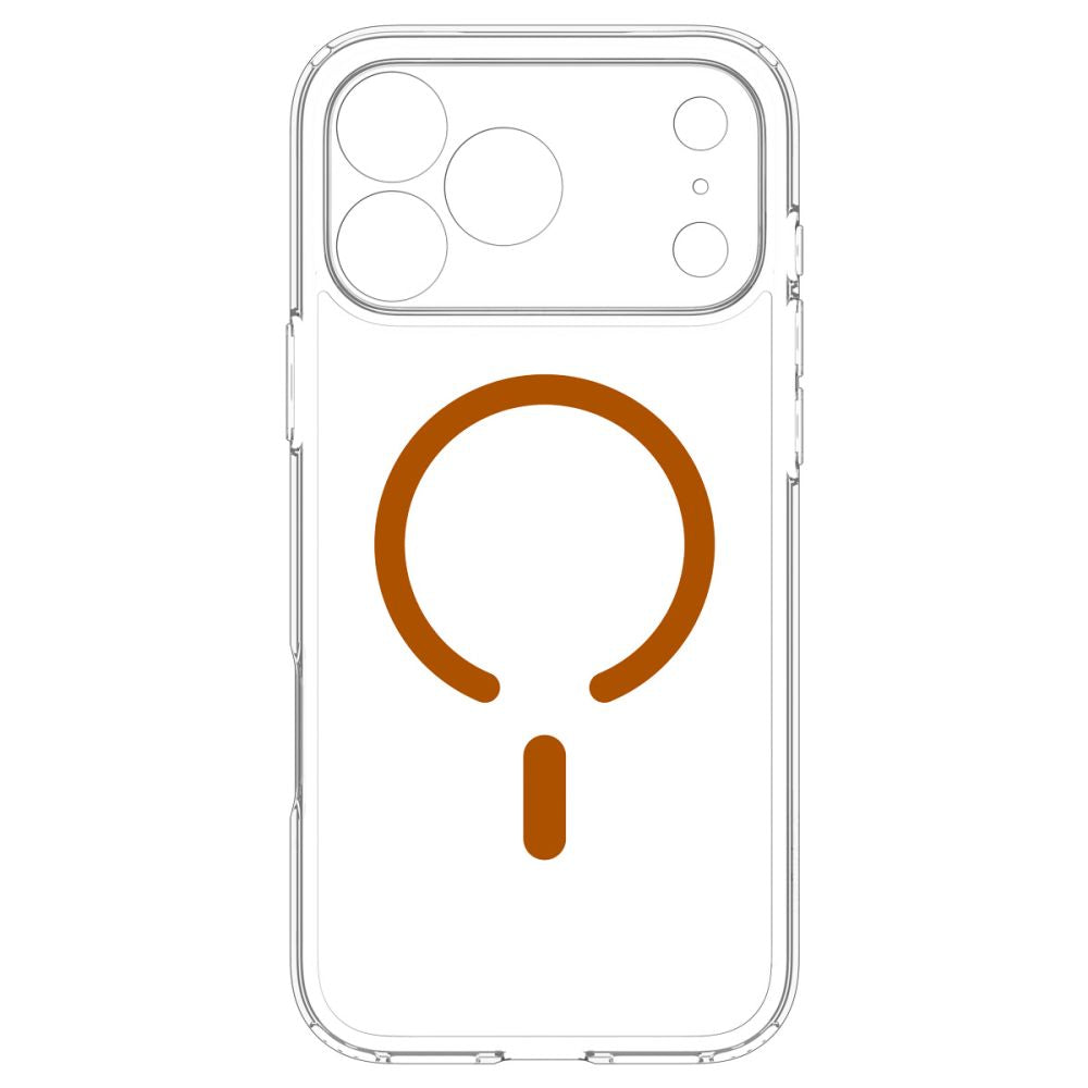 Spigen iPhone 18 Pro / iPhone 17 Pro - Σκληρή Θήκη με Πλαίσιο Σιλικόνης Και MagSafe - Ultra Hybrid Mag - Clear / Orange