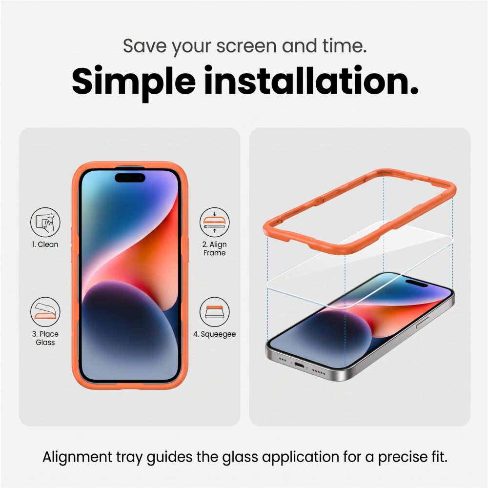 Tech-Protect iPhone 18 Pro Max Easy Set+ - Σετ με 2 Αντιχαρακτικά Γυαλιά Οθόνης με οδηγό και 1 Αντιχαρακτικό Γυαλί για την Κάμερα - Διάφανα