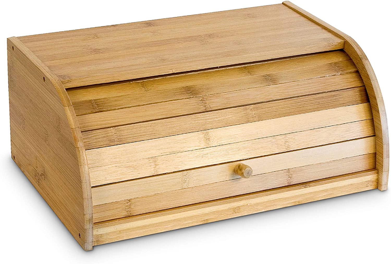 Relaxdays Δοχείο Αποθήκευσης Ψωμιού με Συρόμενο Καπάκι από Μπαμπού - Natural - 4052025166564