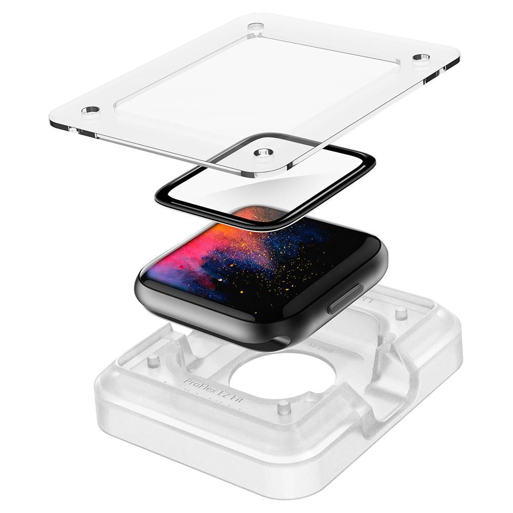 Spigen Προστασία Οθόνης Apple Watch 4/5/6 - SE (1/2/3) - 44mm - Proflex EZ Fit Αντιχαρακτικό Γυαλί Οθόνης - 2 Τεμάχια - Black
