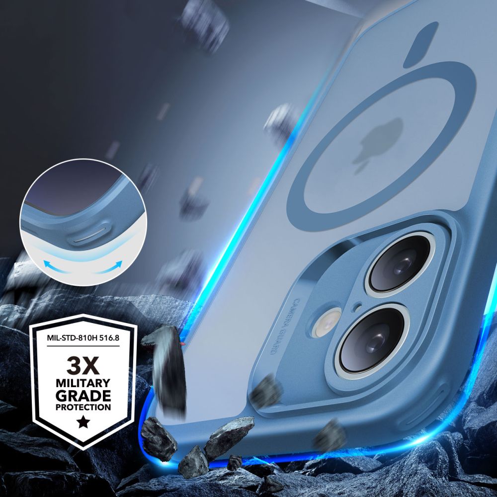 ESR iPhone 16 - Classic Pro Halolock - Σετ με 1 Αντιχαρακτικό Γυαλί Οθόνης και Θήκη MagSafe - Frosted Blue