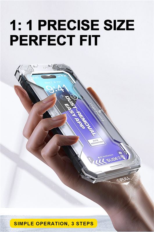 Mobile Origin iPhone 16 Pro Max Yellow Screen Guard 9H Full Screen Αντιχαρακτικό Γυαλί Οθόνης με Πλαίσιο Τοποθέτησης - Black