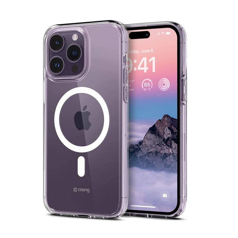 Crong iPhone 14 Pro Max Clear Mag Cover - Σκληρή Θήκη με Πλαίσιο Σιλικόνης και MagSafe - Clear