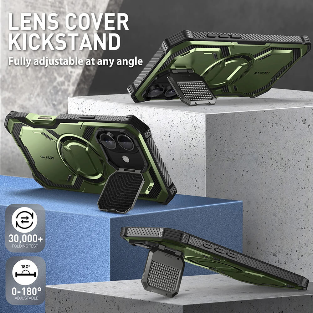 Supcase iPhone 16 Armorbox MagSafe Σκληρή Θήκη με Προστασία Οθόνης και Κάλυμμα Κάμερας / Stand - Green