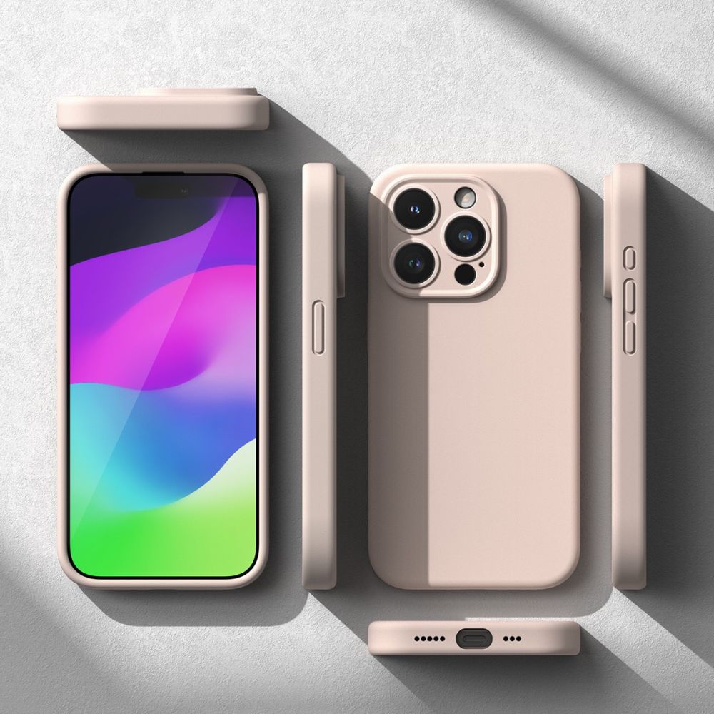 Ringke iPhone 15 Pro Max Silicone Magnetic MagSafe Case Θήκη Σιλικόνης με MagSafe - Pink Sand