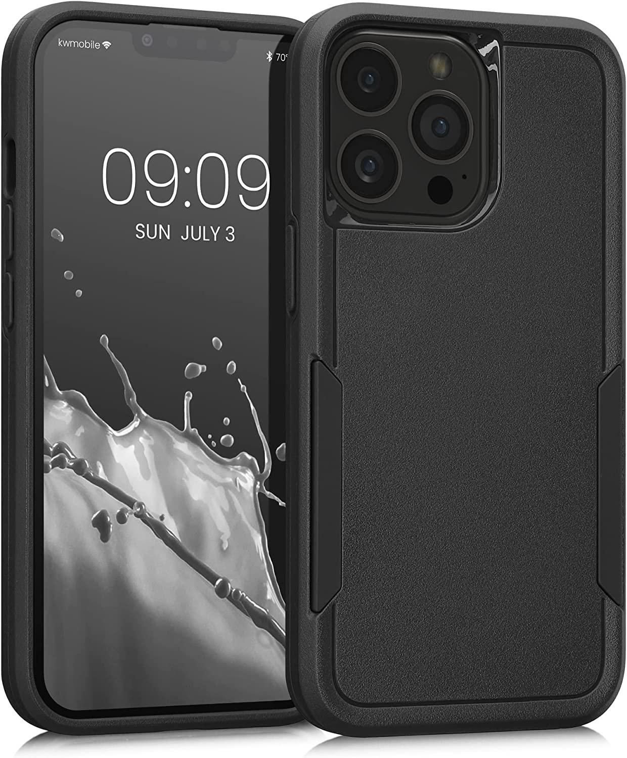 KW iPhone 13 Pro Shockproof Hybrid Σκληρή Θήκη με Πλαίσιο Σιλικόνης TPU - Black - 59199.01