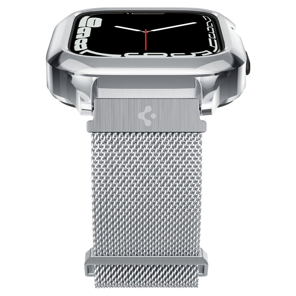 Spigen Λουράκι Apple Watch 7 / 8 / 9 - 45 mm Metal Fit Prowith Protective Case με Θήκη Προστασίας - Silver