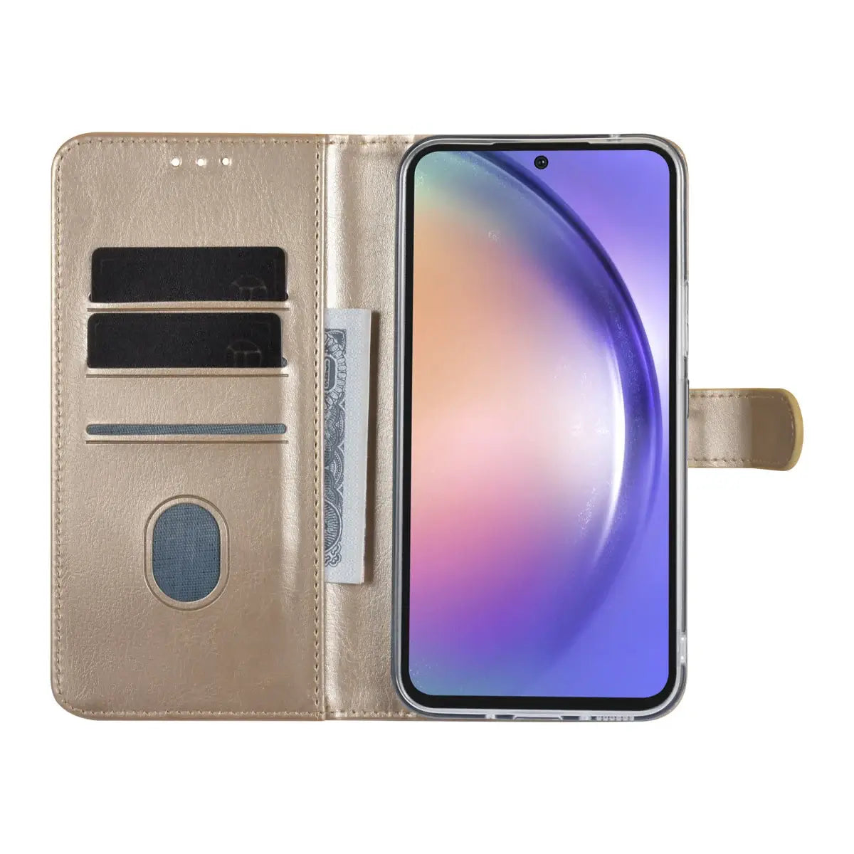 Tuniq Samsung Galaxy A54 5G - Θήκη Πορτοφόλι Stand από Δερματίνη - Χρυσή