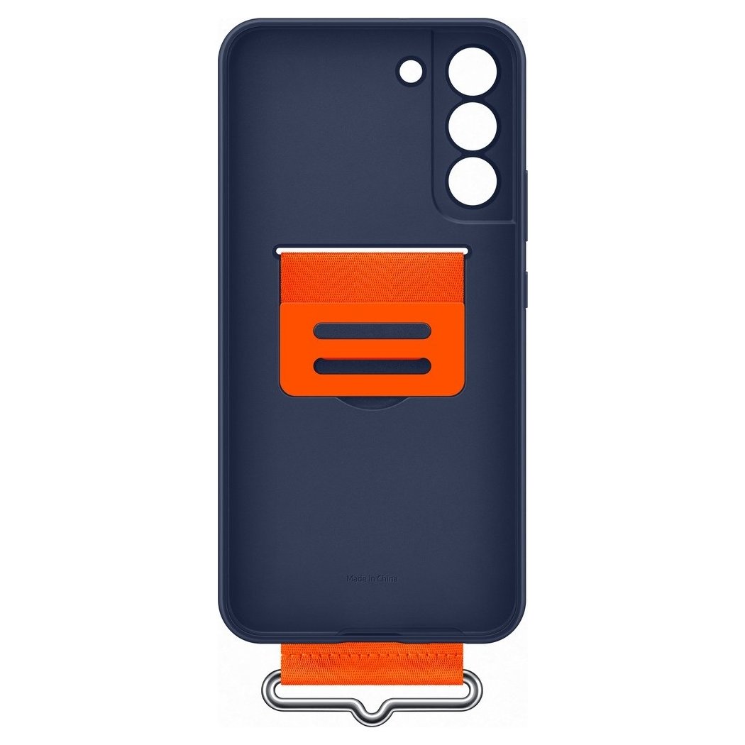 Samsung Silicone Strap Cover Samsung Galaxy S22 Plus Θήκη Σιλικόνης - Navy Blue / Orange - EF-GS906TNEGWW