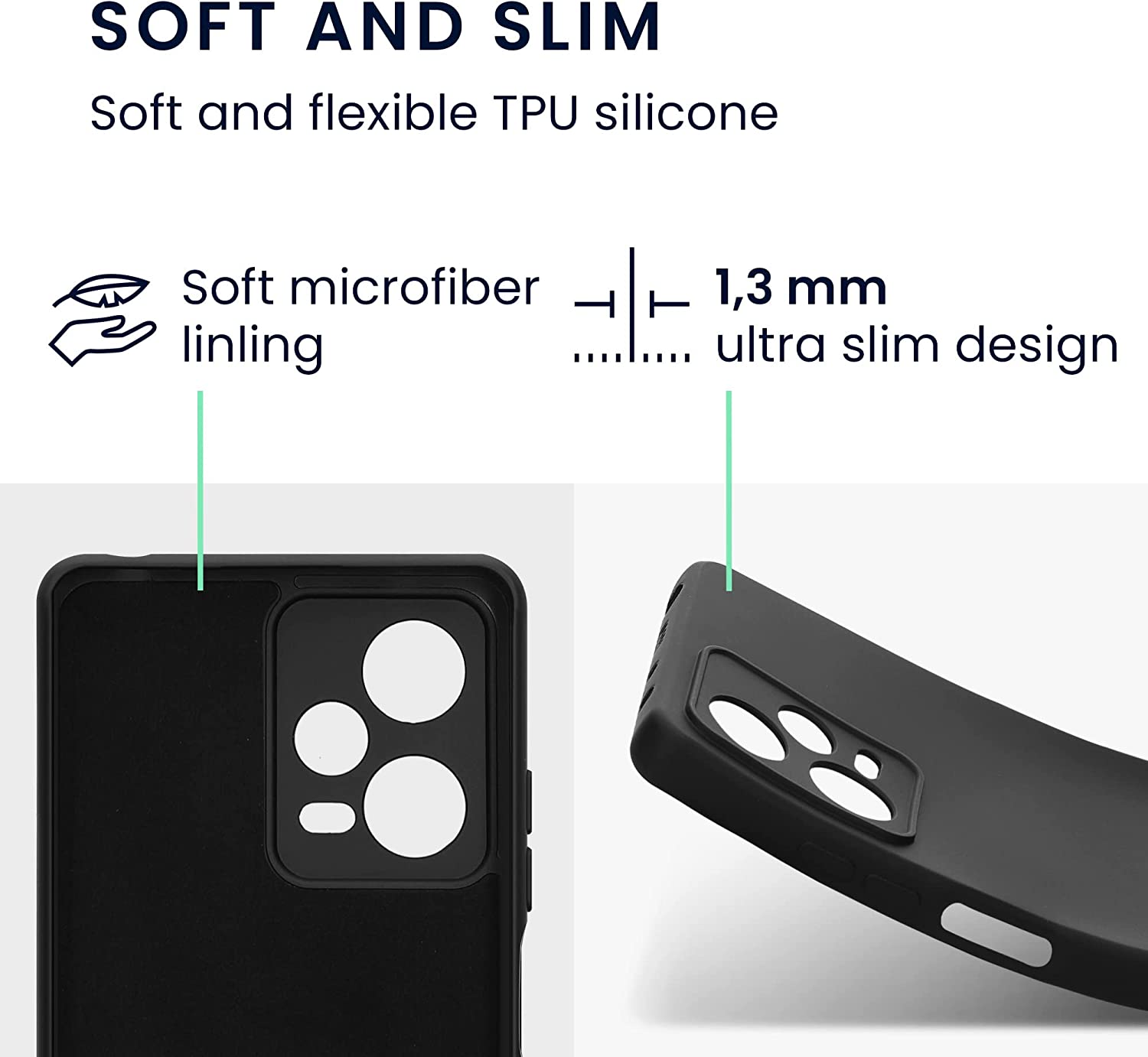 KW Xiaomi Redmi Note 12 Pro Θήκη Σιλικόνης Rubberized TPU - Black - 60733.01