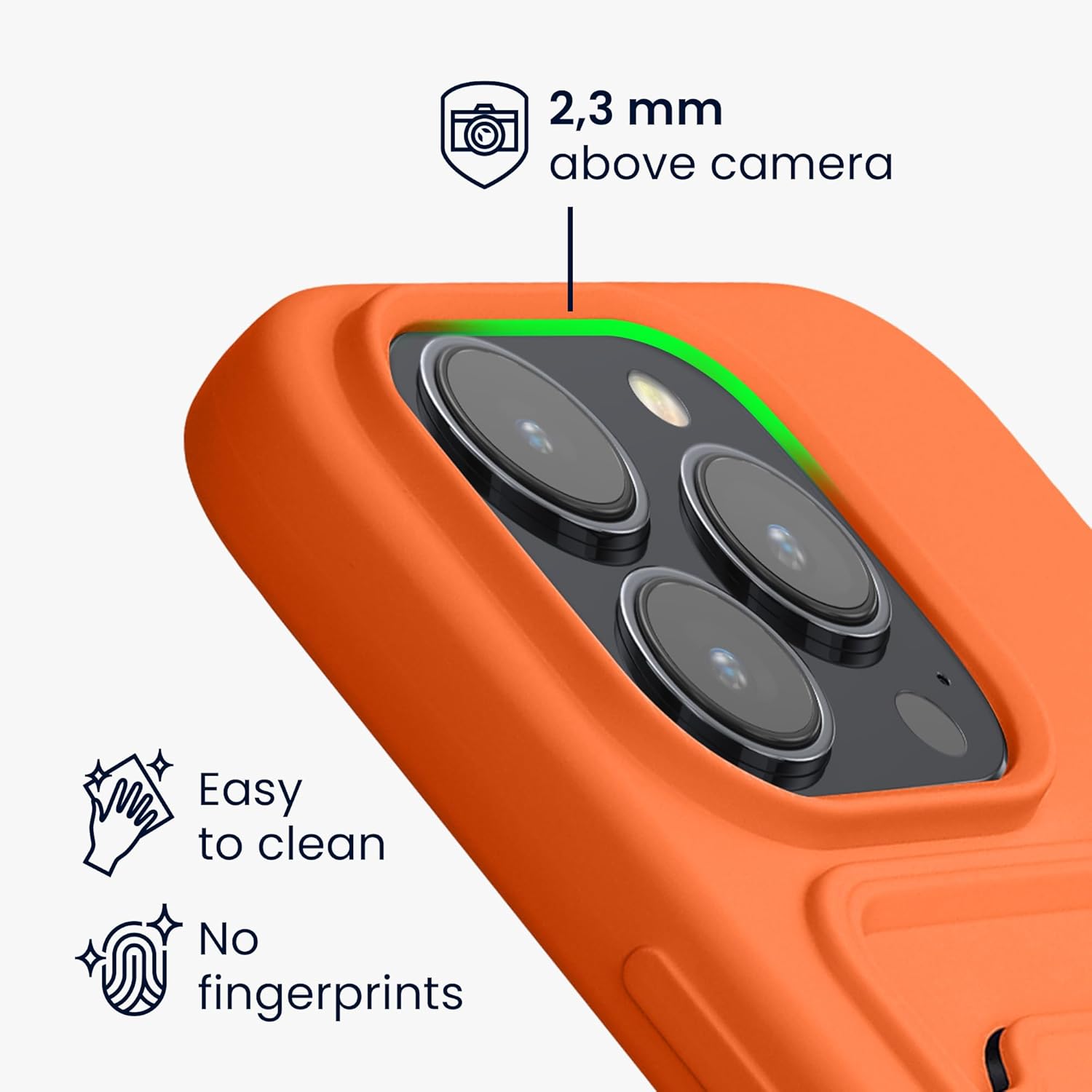 KW iPhone 15 Pro Θήκη Σιλικόνης TPU με Υποδοχή για Κάρτα - Orange