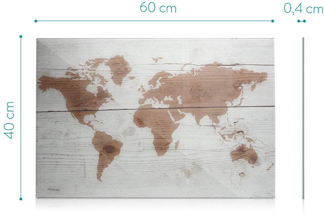 Navaris Μαγνητικός Γυάλινος Πίνακας - 60 x 40cm - Design World Map - 45724.01