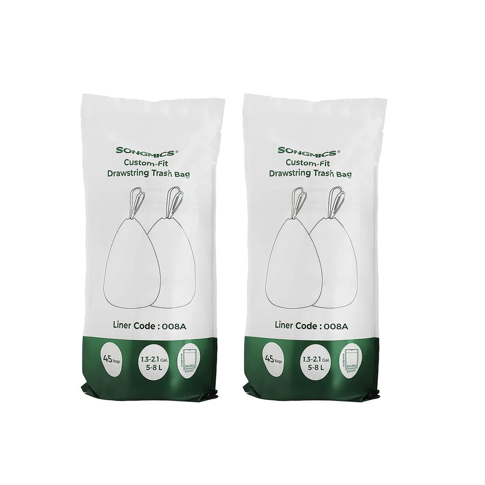 Songmics Σακούλες Απορριμμάτων - 8L - 90 Τεμάχια - White - KRB008A02