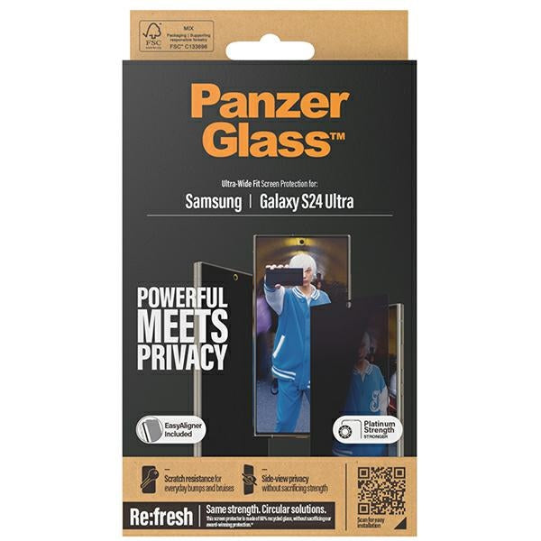 PanzerGlass Samsung Galaxy S24 Ultra - Ultra-Wide Fit Privacy Easy Aligner Αντιχαρακτικό Γυαλί Οθόνης - Black