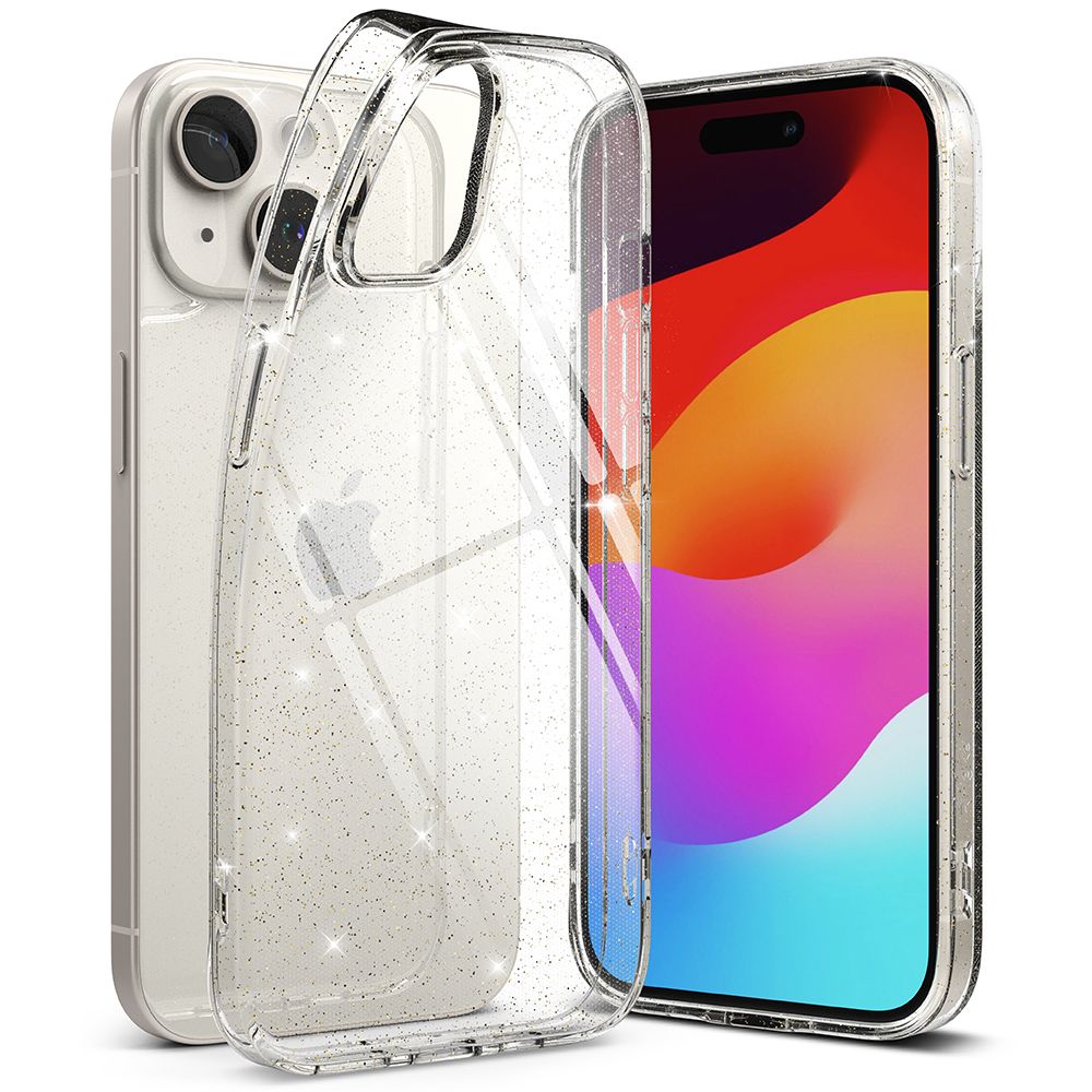 Ringke iPhone 15 Air Ultra Thin TPU Case Λεπτή Θήκη Σιλικόνης - Glitter - Διάφανη