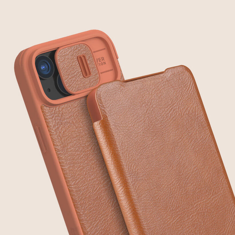 Nillkin iPhone 15 Qin Pro Leather Θήκη Βιβλίο με Κάλυμμα για την Κάμερα - Brown