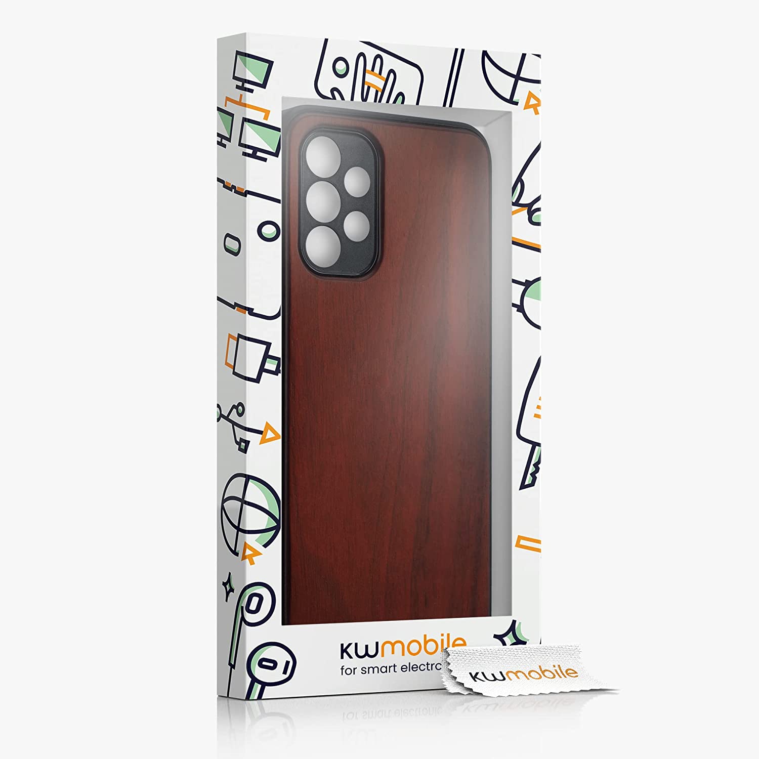 KW Samsung Galaxy A13 4G Θήκη από Φυσικό Ξύλο - Dark Red - 57995.20