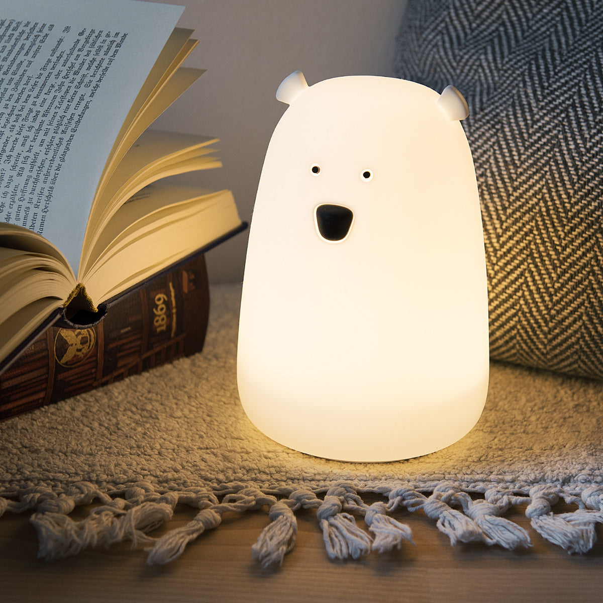 Navaris LED Bear Night Light RGB - Παιδικό Νυχτερινό Φως με Αλλαγή Χρωμάτων και Τηλεχειριστήριο - White - 45189.02