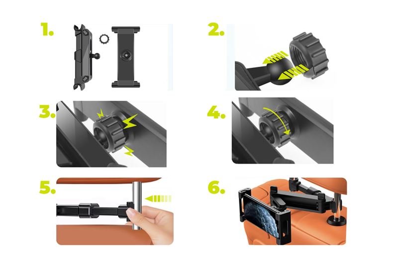 Mobile Origin Stretchable Βάση Αυτοκίνητου για τα Πίσω Καθίσματα MO7 - Black