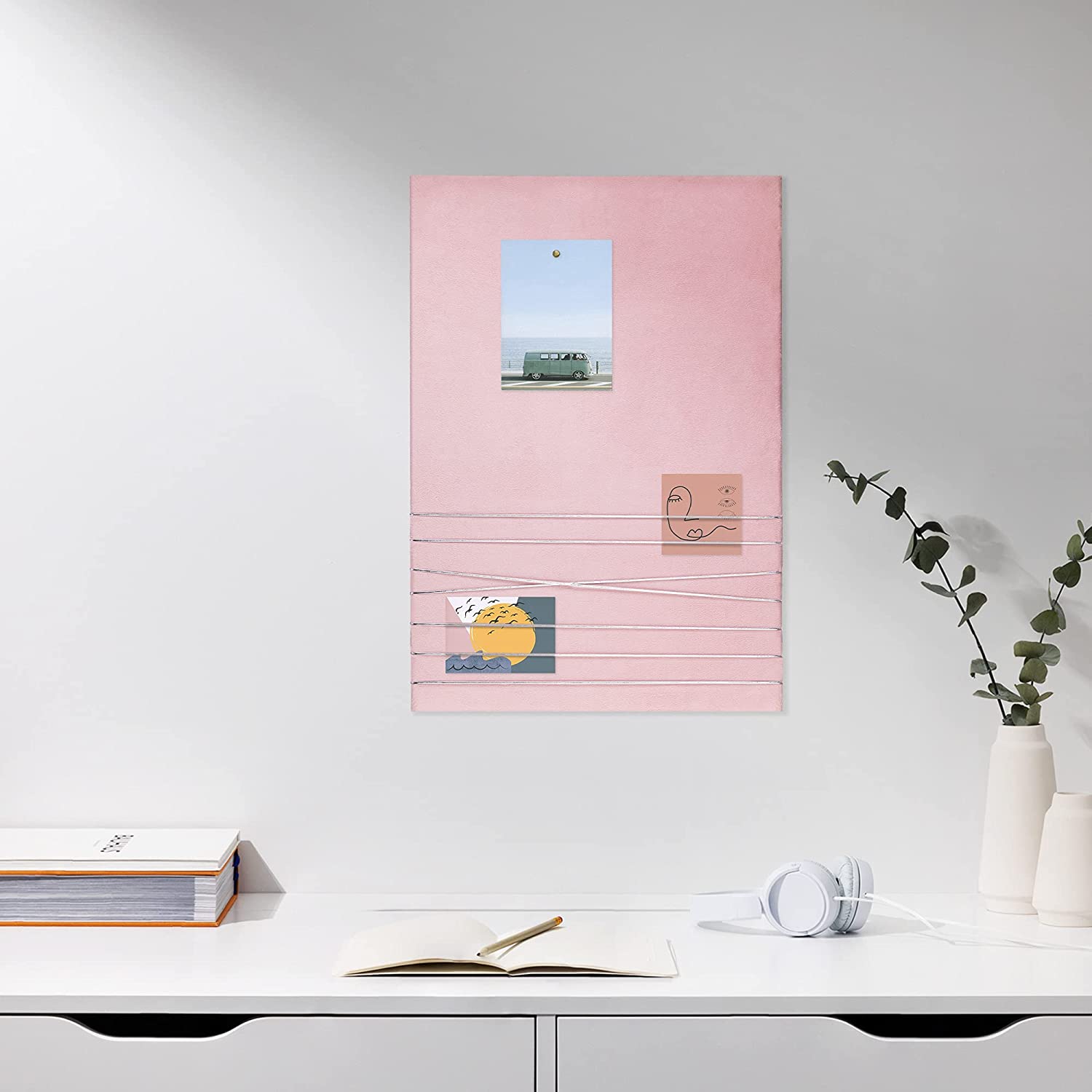 Navaris Πίνακας Ανακοινώσεων από Βελούδο - 70 x 50 cm - Pink - 52630.2.08