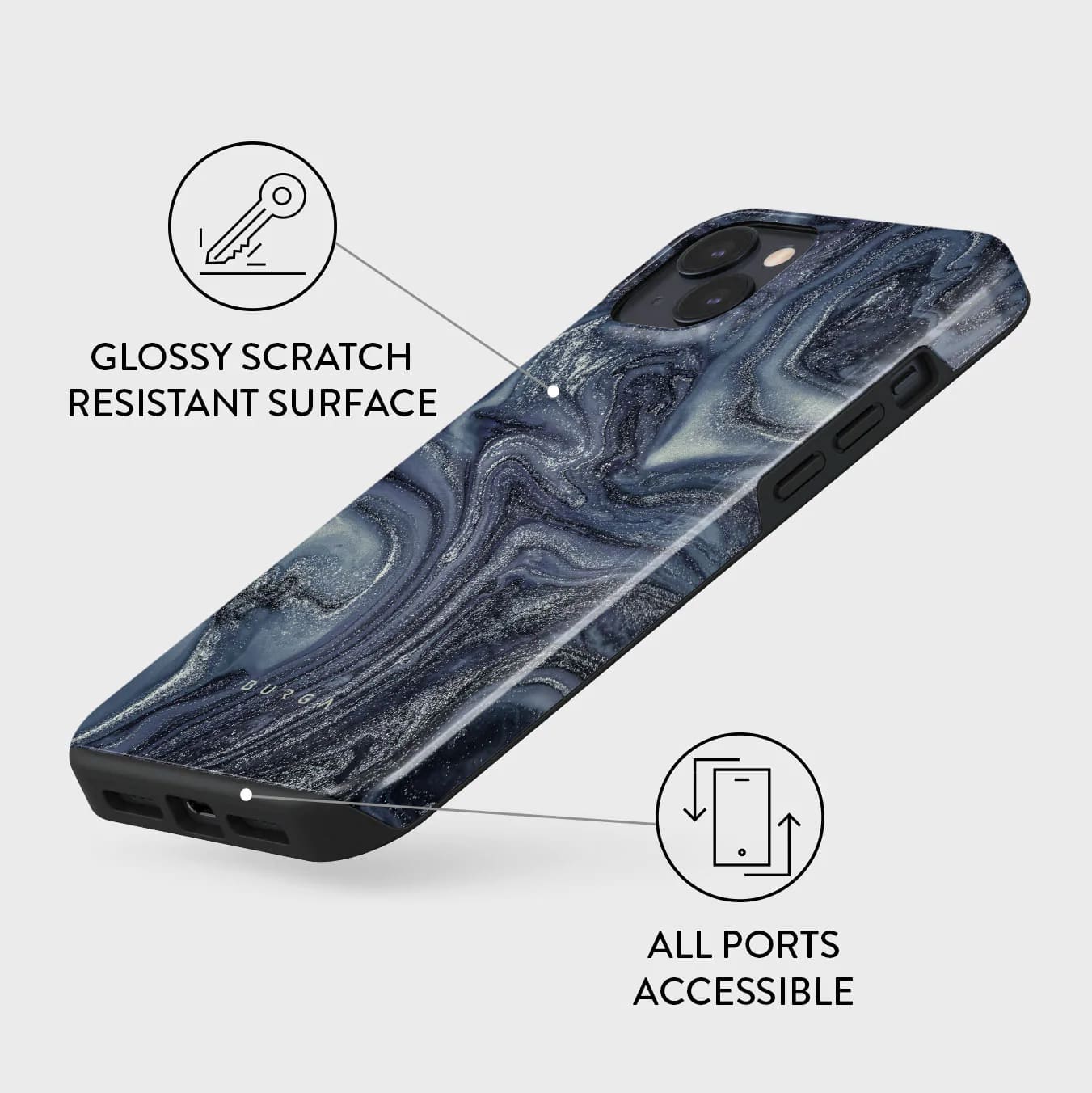 Burga iPhone 14 Plus Fashion Tough Σκληρή Θήκη - Navy Trench