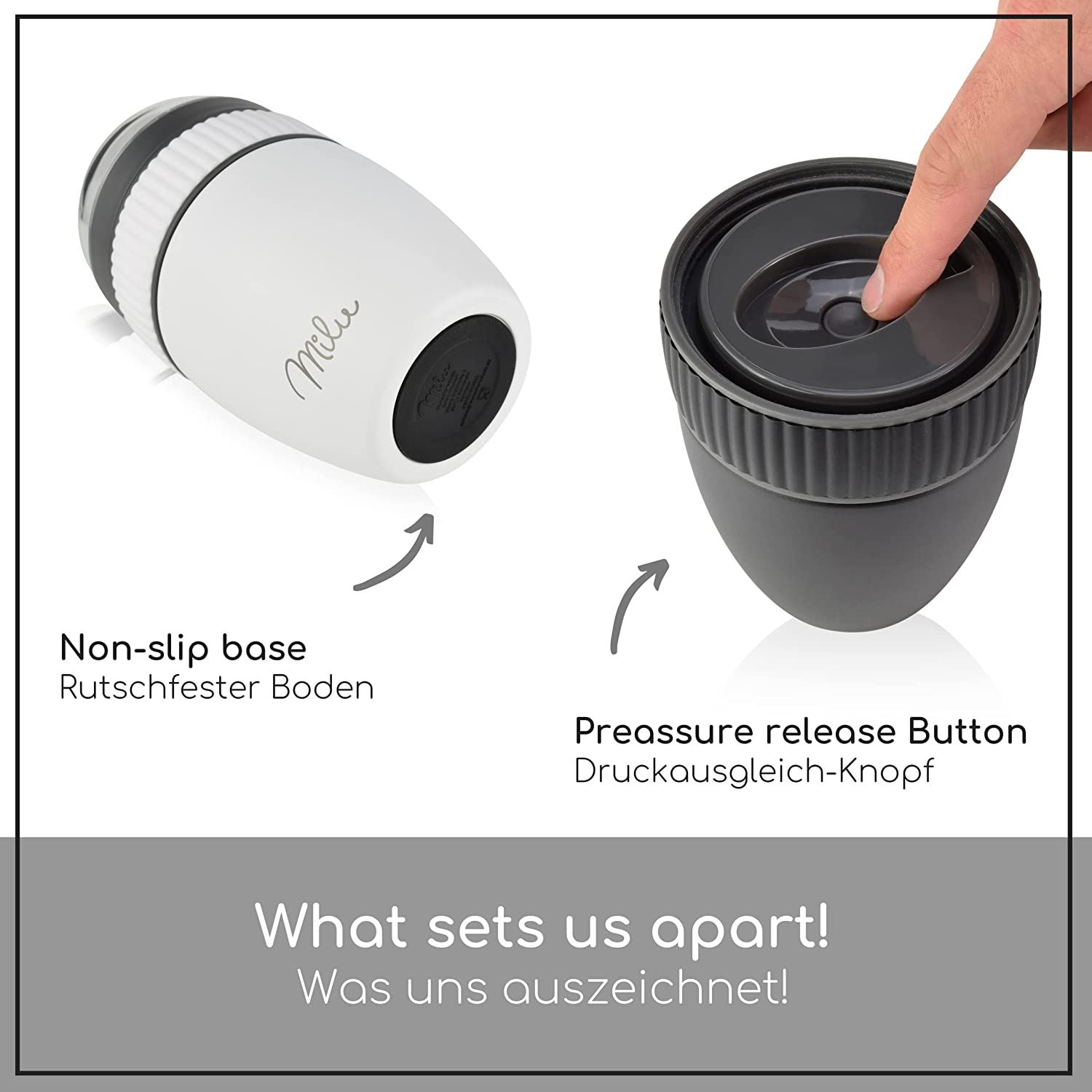 Milu SP Cereal Cup to Go Φορητό Δοχείο Φαγητού από Ανοξείδωτο Ατσάλι με Κουτάλι - 400ml - White - 2501