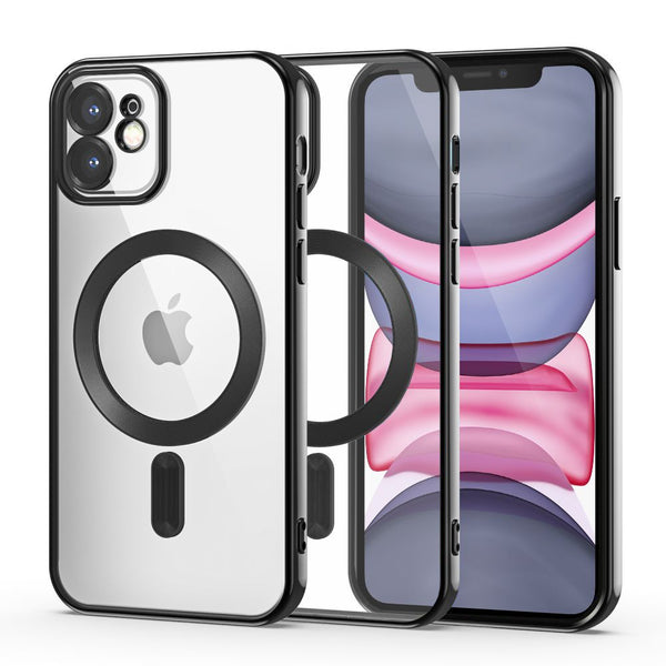 Tech-Protect iPhone 11 Magshine Θήκη Σιλικόνης TPU με Magsafe - Διάφανη / Black