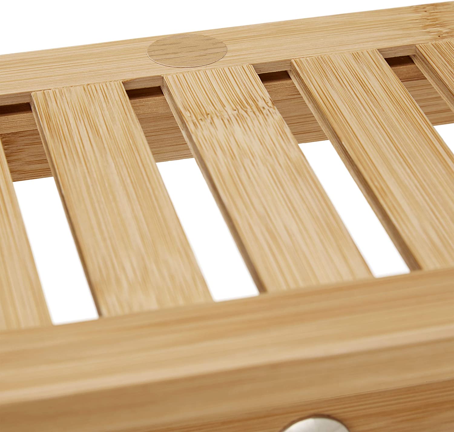 Relaxdays Ξύλινο Ράφι από Μπαμπού Μπάνιου με 6 Γάντζους για Πετσέτες - Natural - 4052025314552