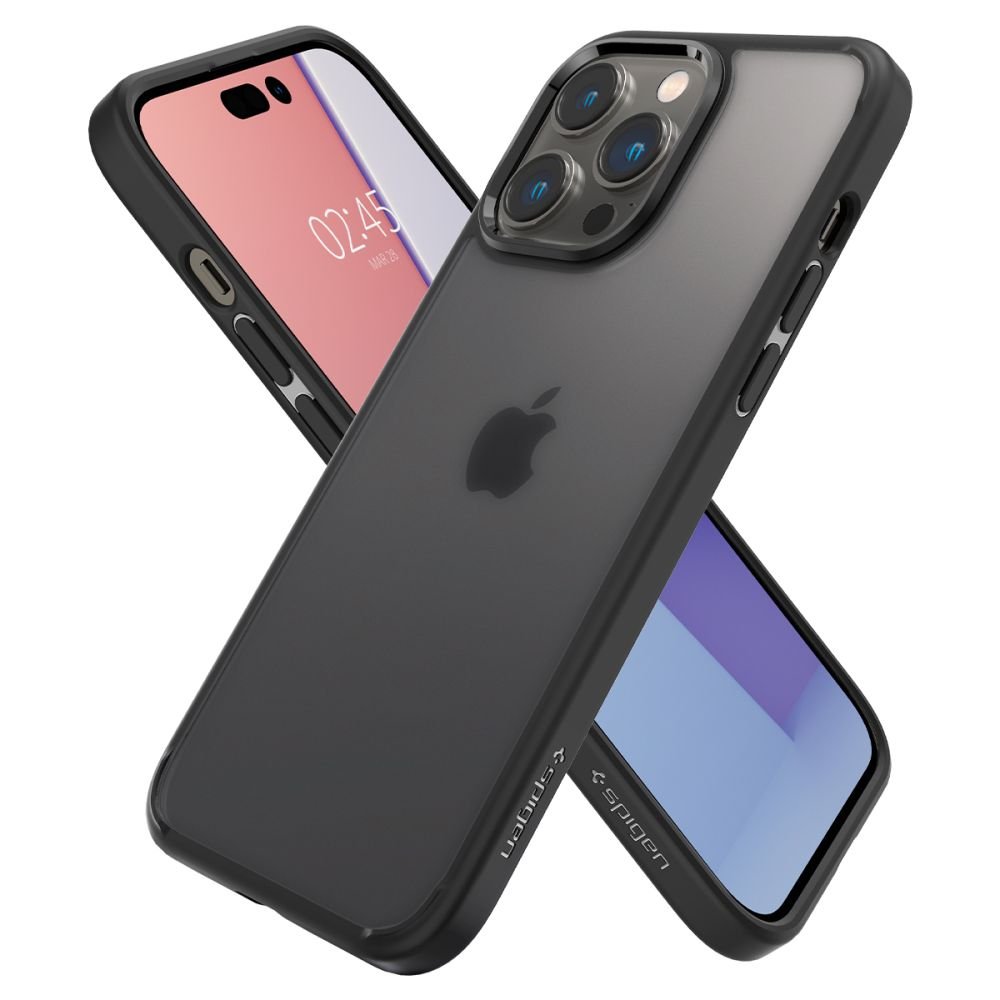 Spigen iPhone 14 Pro Ultra Hybrid Σκληρή Θήκη με Πλαίσιο Σιλικόνης - Frost Black