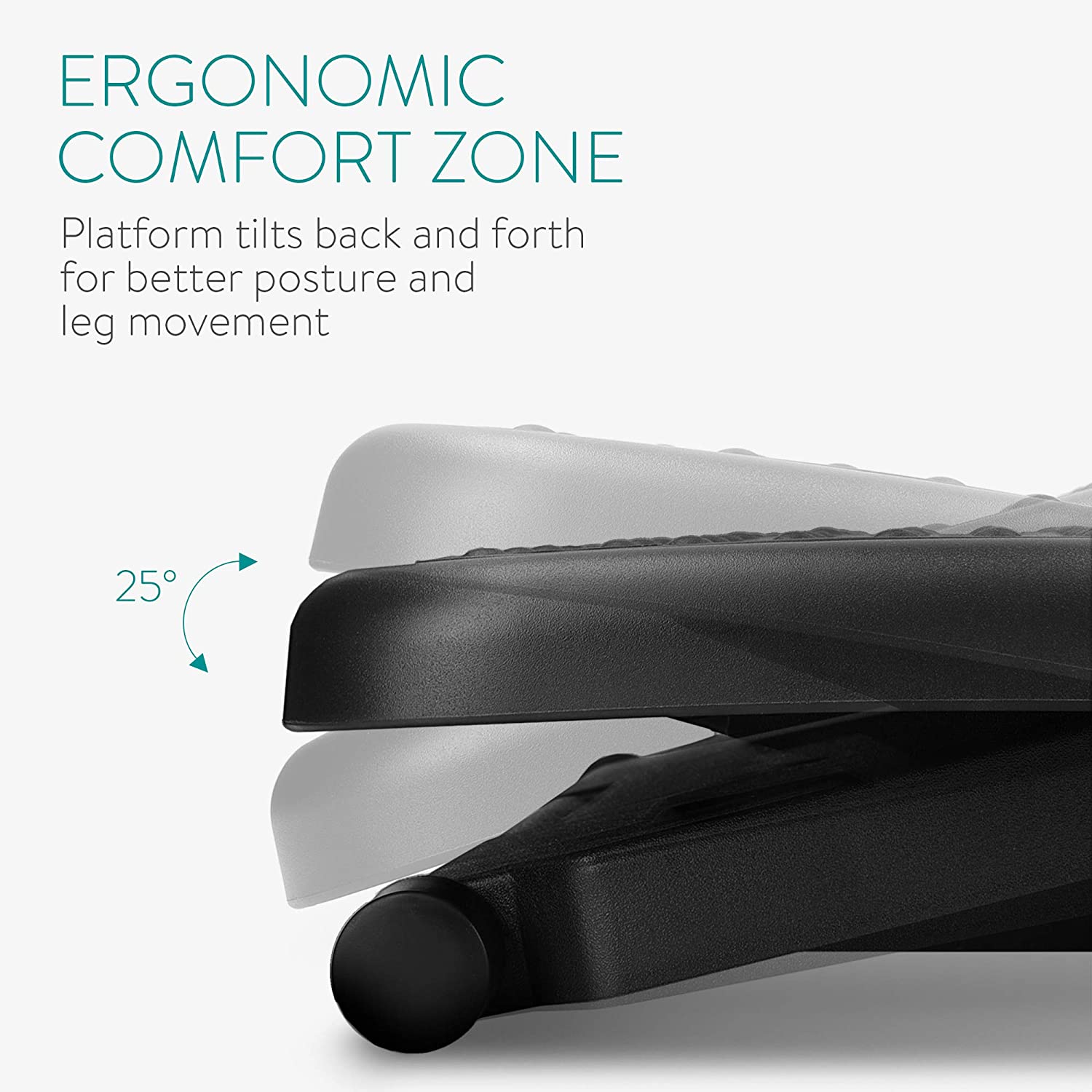 Navaris Ρυθμιζόμενο Υποπόδιο Γραφείου / Gaming - Ρυθμιζόμενο Ύψος 0-25 ° - Black - 43040.01
