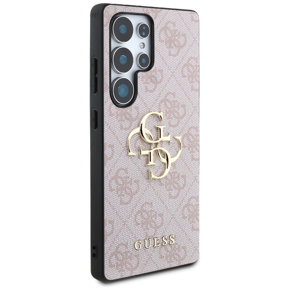 Guess Samsung Galaxy S25 Ultra - 4G Big Metal Logo - Θήκη με Επένδυση Συνθετικού Δέρματος - Pink - GUHCS25L4GMGPI
