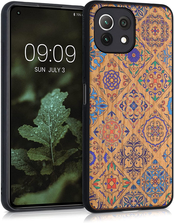 KW Xiaomi Mi 11 Lite / Mi 11 Lite 5G Θήκη από Φυσικό Ξύλο - Design Moroccan Vibes - Multicolour / Brown - 55939.05