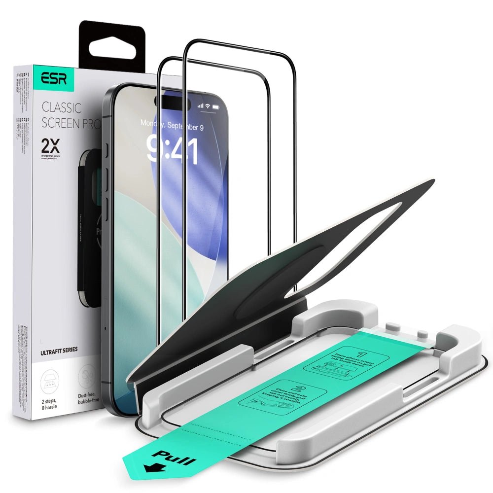 ESR iPhone 17 Pro - UltraFit Classic - Full Screen Αντιχαρακτικό Γυαλί Οθόνης - 2 Τεμάχια - Black